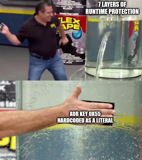 Flex Tape : 7 couches de protection a lexecution patchees par la cle XOR 0x55 codee en dur